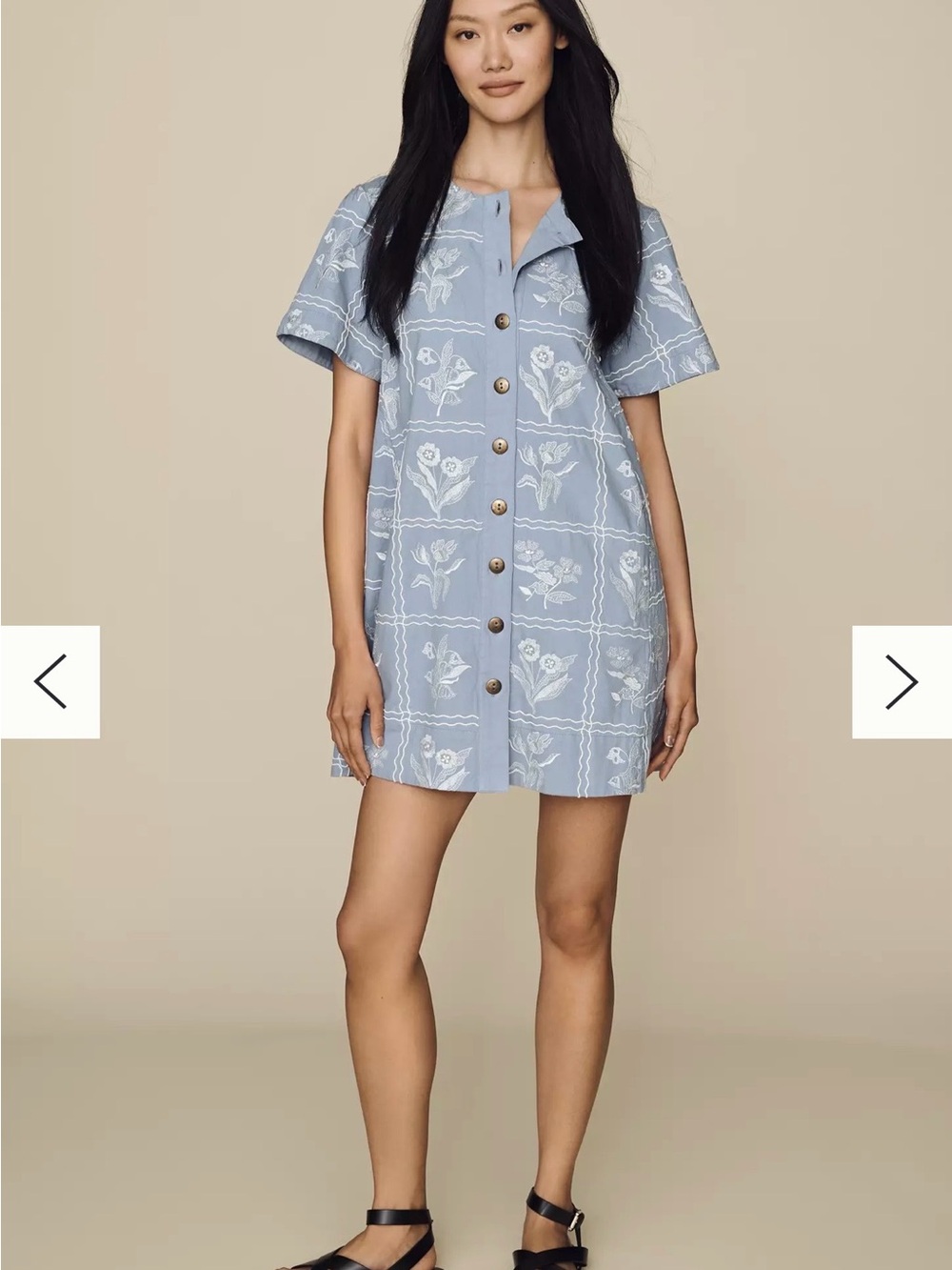 Anthropologie Maeve Emmy Swing Buttondown Mini Dress